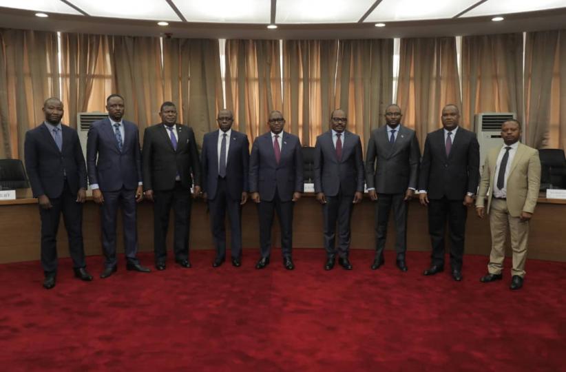 Le PM Sama Lukonde et les membres de la CENI, de l'ONIP et l'INS