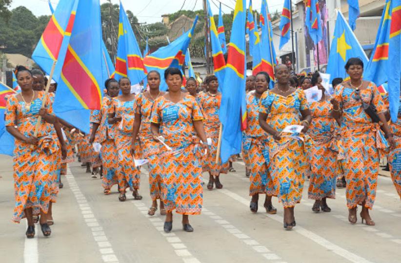 Un défilé des femmes à Kinshasa  lors de la célébration du 8 mars