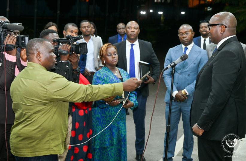 Le Premier Ministre Sama Lukonde s'exprimant après la présentation de sa démission auprès du président de la République 