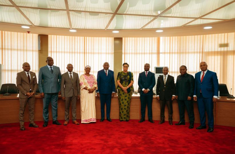 La Première Ministre Judith Suminwa avec les cadres de l'UNC