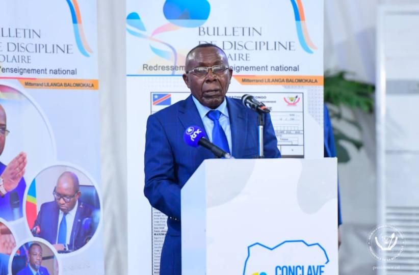 Le ministre Germain Kabanda lors du Conclave scientifique d'août 2023 à Kinshasa