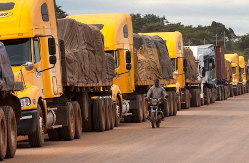 Des camions transportant des minerais sur l'axe Kasumbalesa-Lubumbashi. Photo d'illustration