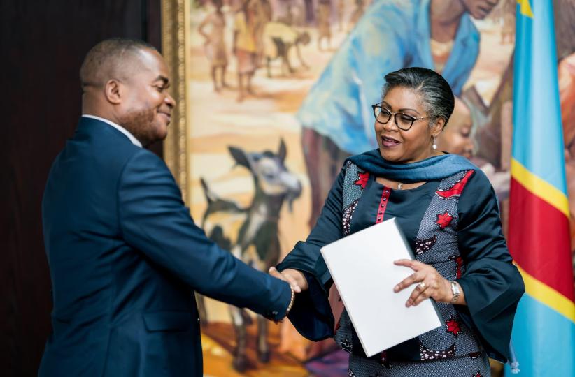 La PM Judith Suminwa recevant le président du Conseil Supérieur de la Magistrature Dieudonné Kamuleta 