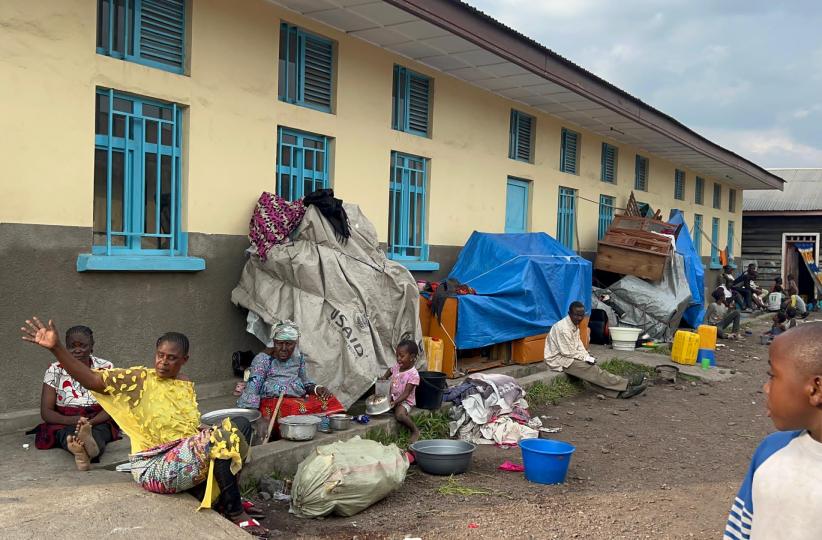 Les réfugiés, dont les enfants dans une école à Goma