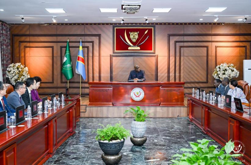 Félix Tshisekedi et la délégation chinoise 