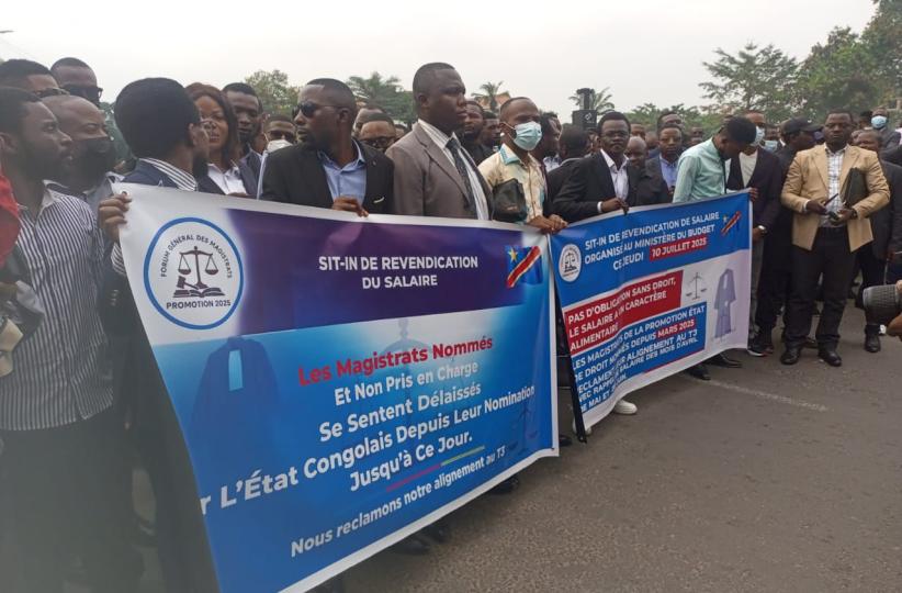 Les magistrats en sit-in à Kinshasa
