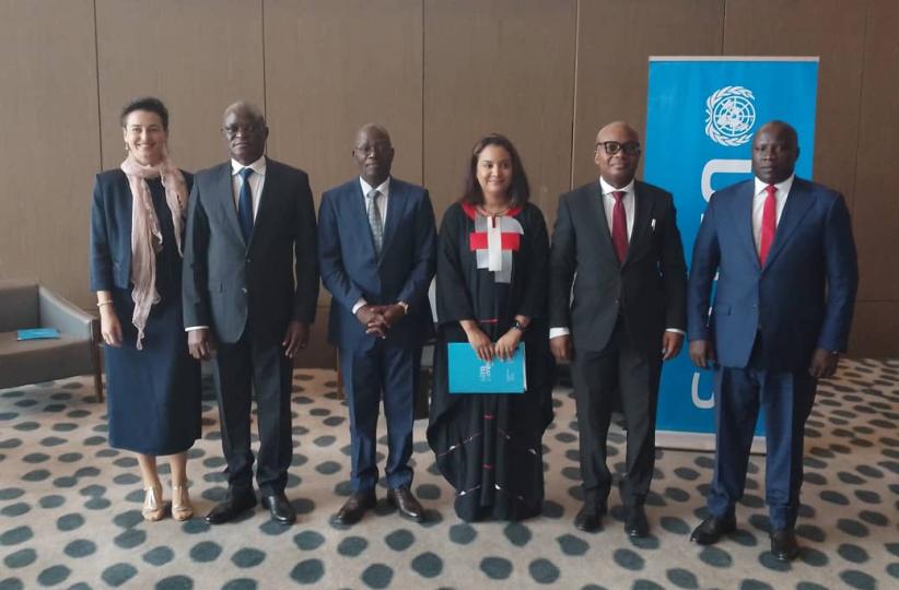 Lors du lancement du projet "Fonds de consolidation pour la paix III à l'hôtel Hilton à KInshasa 