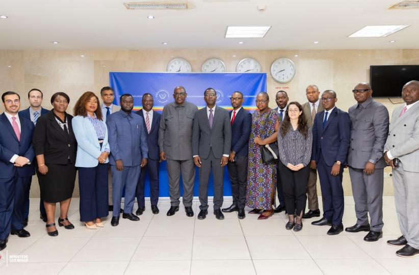 Ministre de Mines Watum Kakbamba et la délégation du Fonds monétaire international