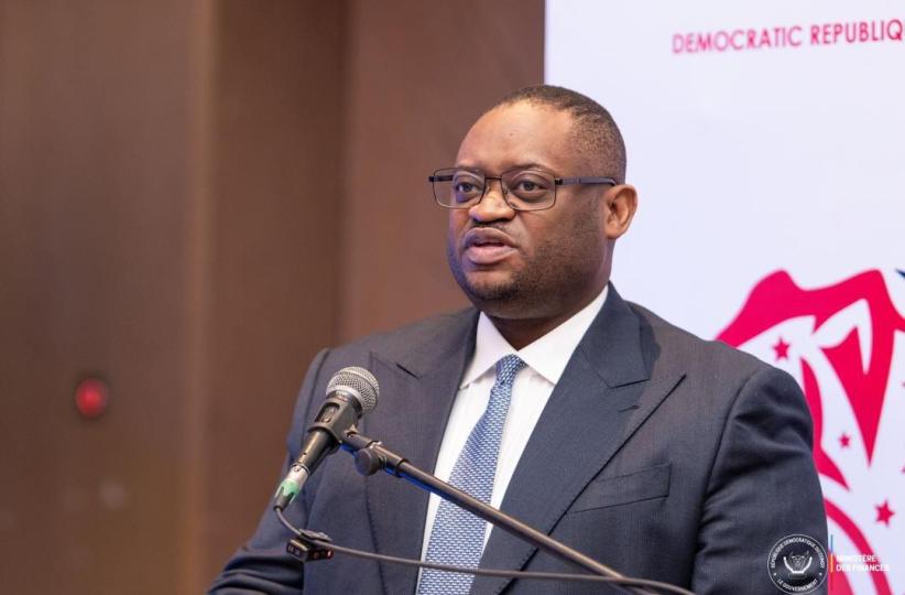 Doudou Fwamba, ministre de Finances, lors d'une rencontre de haut niveau organisée par la Chambre de commerce américaine, la Présidence de la République et l’Ambassade des États-Unis à Kinshasa 
