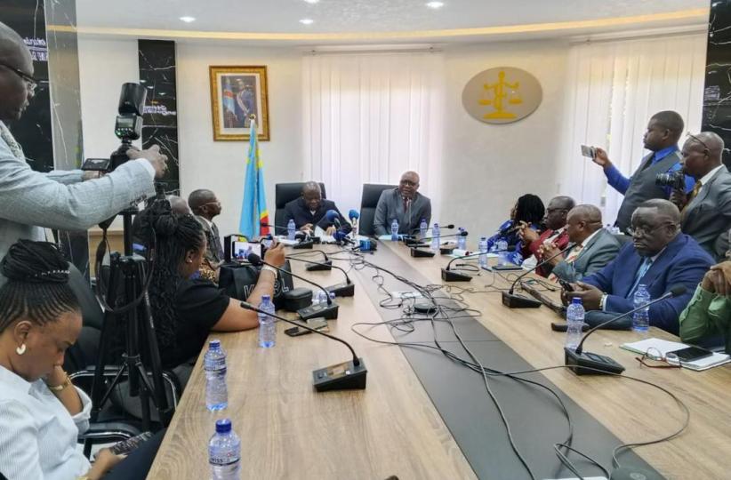 La Cour des comptes en breifing presse à Kinshasa.